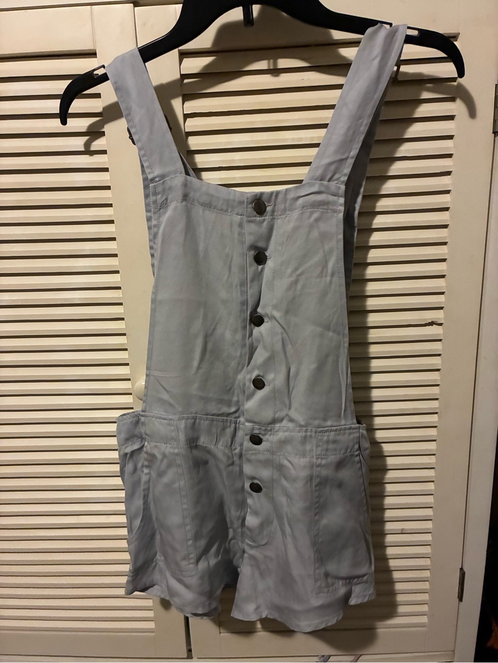 knot sisters Light Gray Short Overall Romper